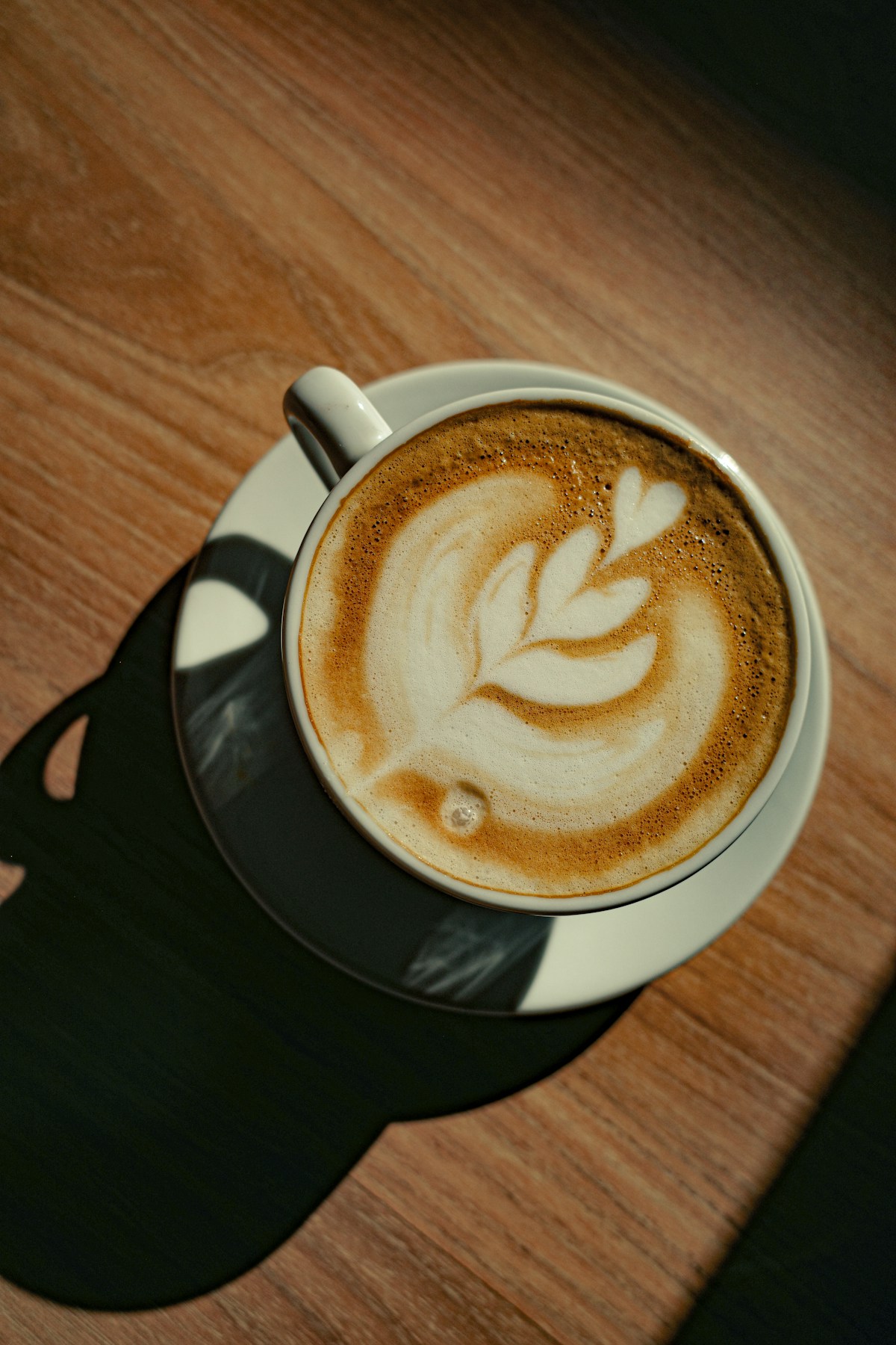 Latte art in a cup
