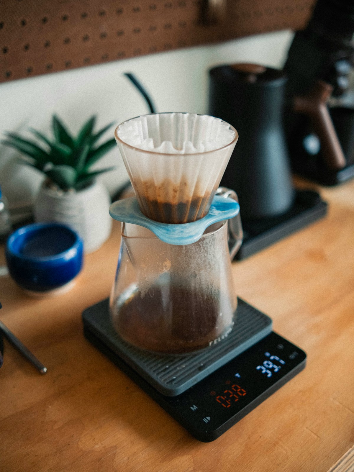 Pour-over coffee brewing